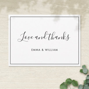 Simple Modern Personalised Thank You Flat Card