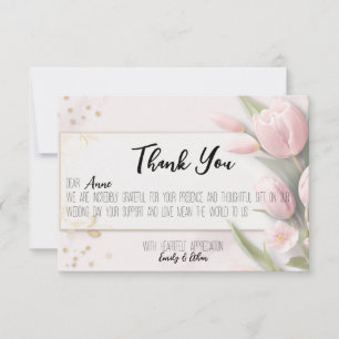 Simple & Modern Personalised Wedding Thank You Car Card