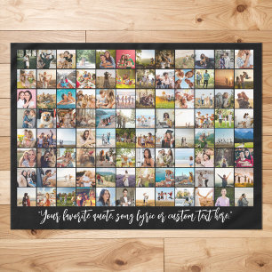 Simple Modern Personalized 96 Photo Collage Tablecloth