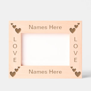 Simple Modern Personalized Three Hearts Etched Frames