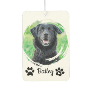 Simple Modern Pet Photo Name  Car Air Freshener