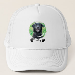 Simple Modern Pet Photo Name  Trucker Hat