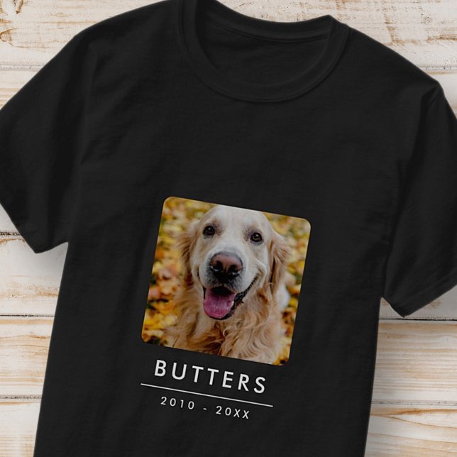 Simple Modern Pet Remembrance Memorial Photo T-Shirt (Creator Uploaded)