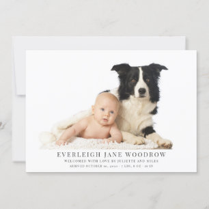 Simple Modern Photo Baby Birth Announcement