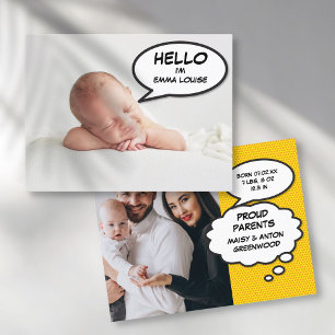 Simple Modern Photo Baby Birth Announcement Postcard