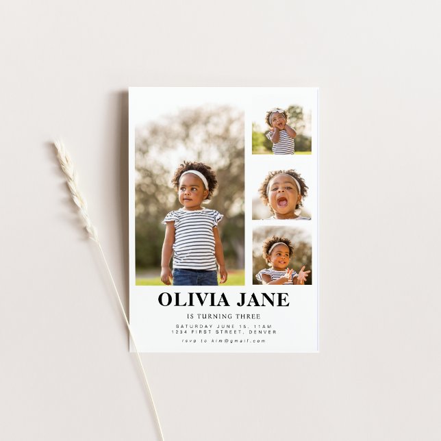 Simple Modern Photo Birthday Invitation (Creator Uploaded)