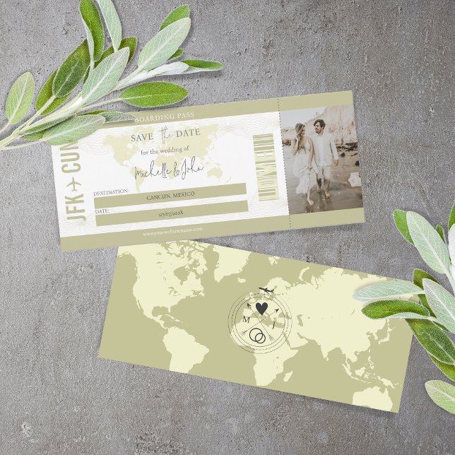 Simple Modern Photo Boarding Pass Destination Invitation (Creator Uploaded)