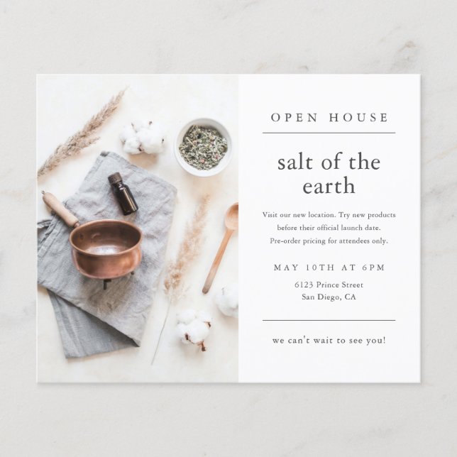 Simple Modern Photo Business Open House Invitation Flyer (Front)