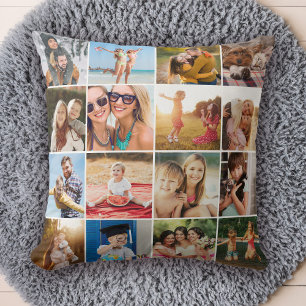 Simple Modern Photo Collage Instagram Chic Custom Cushion
