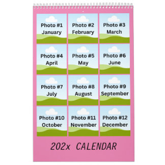 Simple Modern Photo Collage Minimalist Custom Calendar
