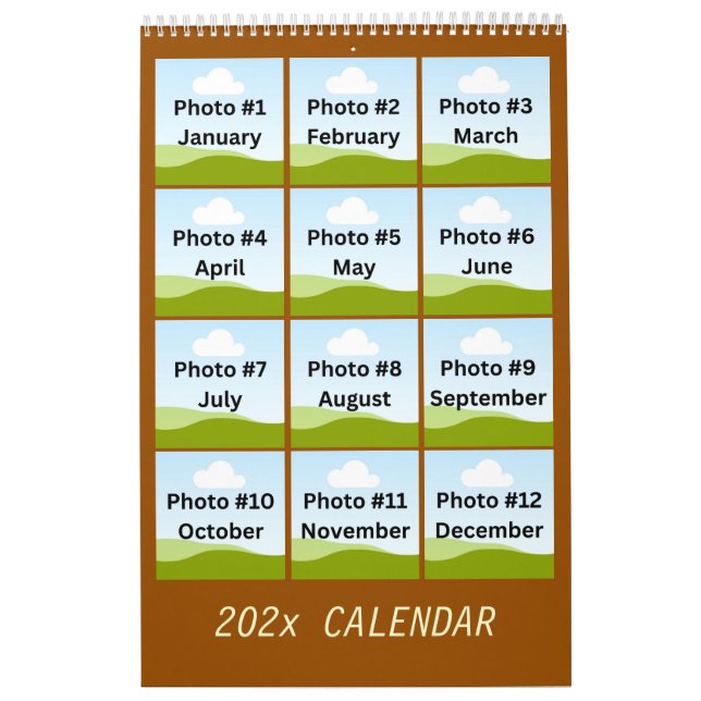 Simple Modern Photo Collage Minimalist Custom Calendar (Cover)
