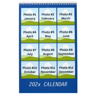 Simple Modern Photo Collage Minimalist Custom Calendar