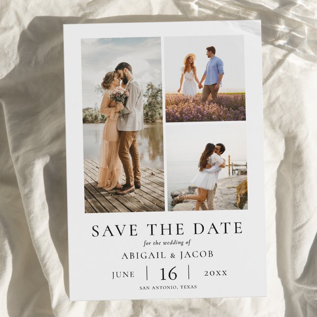 Simple Modern Photo Collage Wedding Save the Date (Creator Uploaded)