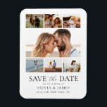 Simple Modern Photo Collage Wedding Save the Date Magnet<br><div class="desc">Create your own wedding save the date photo magnet featuring your favourite pictures. Add your names and details to an elegant minimalist typography design alongside a simple photo collage grid.</div>