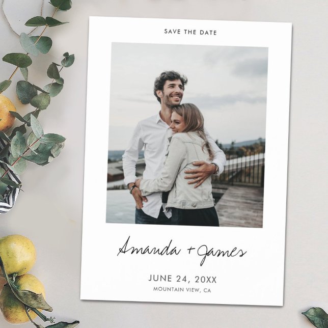Simple Modern Photo Custom Wedding Save the Date Magnetic Invitation (Creator Uploaded)