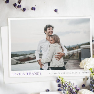 Simple Modern Photo Custom Wedding Thank You Card