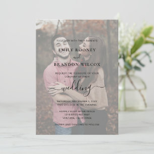 Simple Modern Photo Elegant Wedding Invitation