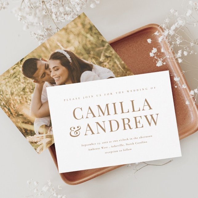 Simple Modern Photo Elegant Wedding Invitation (Creator Uploaded)