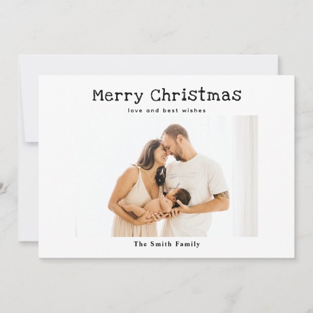 Simple Modern Photo Family Christmas Holiday Card (Front)