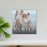 Simple Modern Photo Family Minimalist Custom Faux Canvas Print<br><div class="desc">This design features a modern simple family photo picture,  basic minimalist typography text font,  simple easy picture frames,  chic memory momento gift print,  stylish trendy basic clean lines,  family families display photography,  create add your own photo,  design your own diy,  minimal custom kids parents memories,  Instagram photos photography keepsake</div>