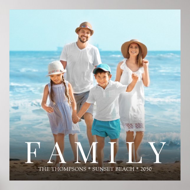 Simple Modern Photo Family Minimalist Custom Poster (Front)