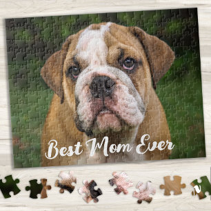 Simple Modern Photo Family Pets Kids Personalised Jigsaw Puzzle
