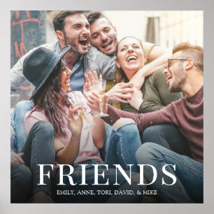 Simple Modern Photo Friends Minimalist Design Poster