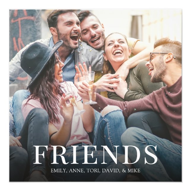 Simple Modern Photo Friends Minimalist Design Print (Front)