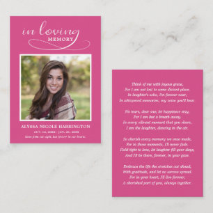 Simple Modern Photo Funeral Card