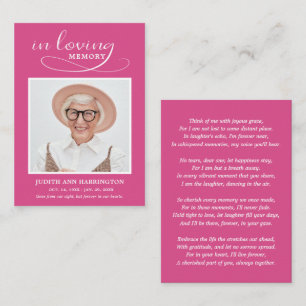 Simple Modern Photo Funeral Card