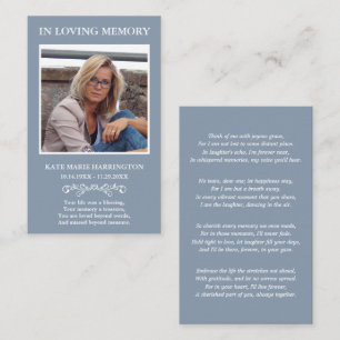 Simple Modern Photo Funeral Card