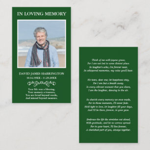 Simple Modern Photo Funeral Card