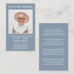 Simple Modern Photo Funeral Card