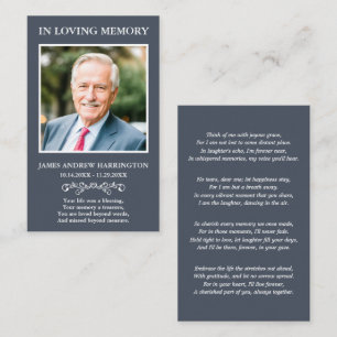 Simple Modern Photo Funeral Card