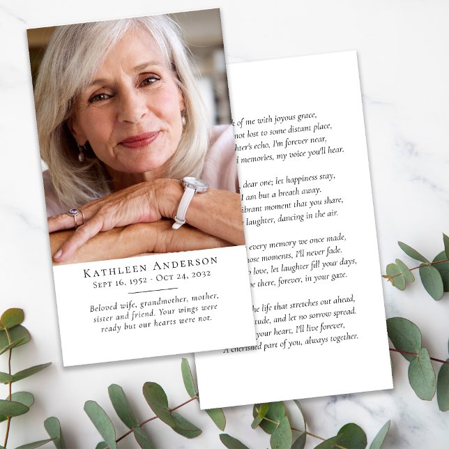 Simple Modern Photo Funeral Prayer Card (Creator Uploaded)