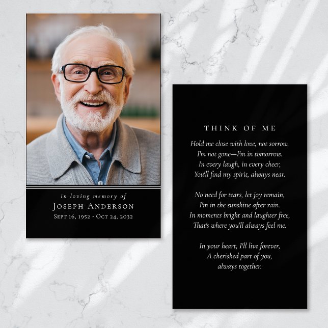 Simple Modern Photo Funeral Prayer Card (Creator Uploaded)