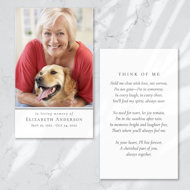 Simple Modern Photo Funeral Prayer Card (Creator Uploaded)