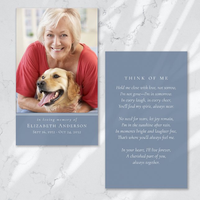 Simple Modern Photo Funeral Prayer Card (Creator Uploaded)