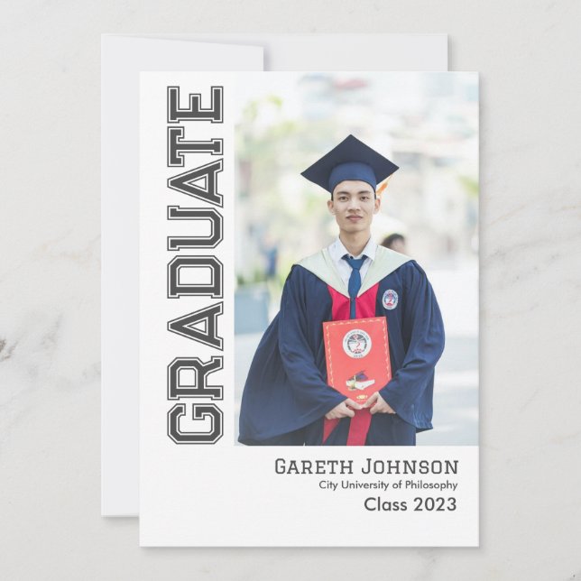 Simple Modern Photo Graduation Announcement (Front)