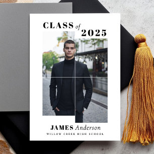Simple Modern Photo Graduation Announcement