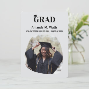 Simple Modern Photo Graduation Announcement