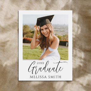 Simple Modern Photo Graduation Announcement Postcard