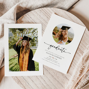 Simple Modern Photo Graduation Invitation