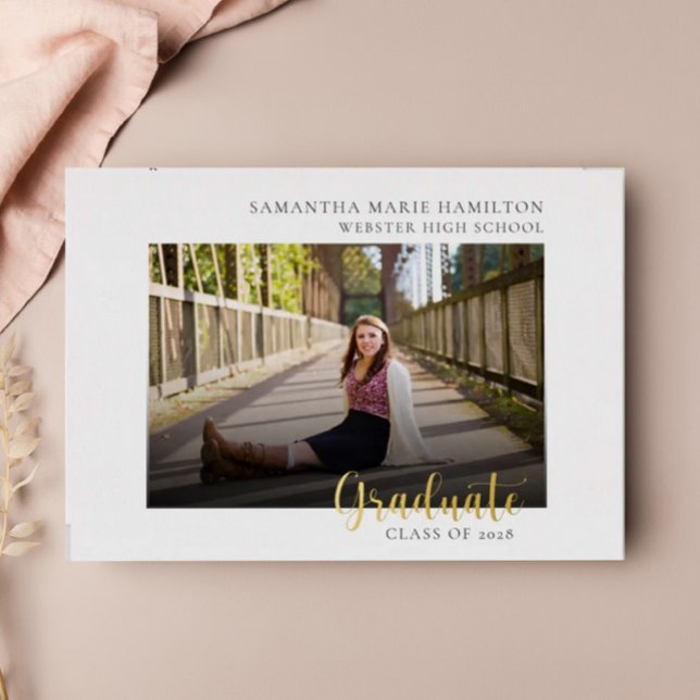 Simple Modern Photo Graduation Party Invitation (Creator Uploaded)