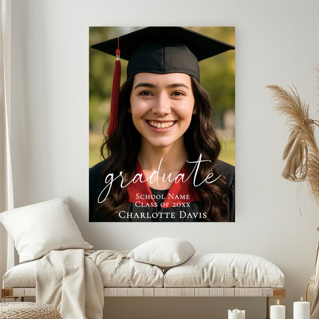 Simple modern photo Graduation Party welcome Poster (Creator Uploaded)