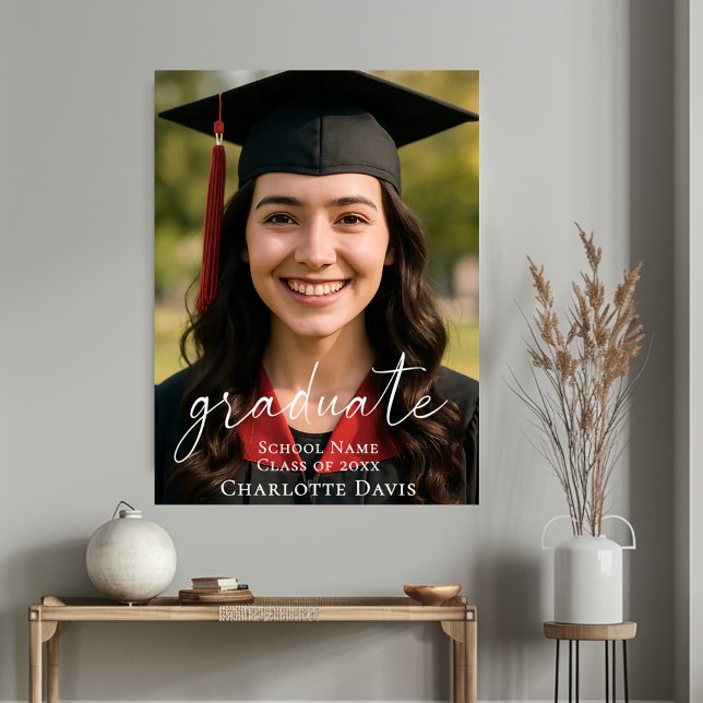 Simple modern photo Graduation Party welcome Poster (Creator Uploaded)