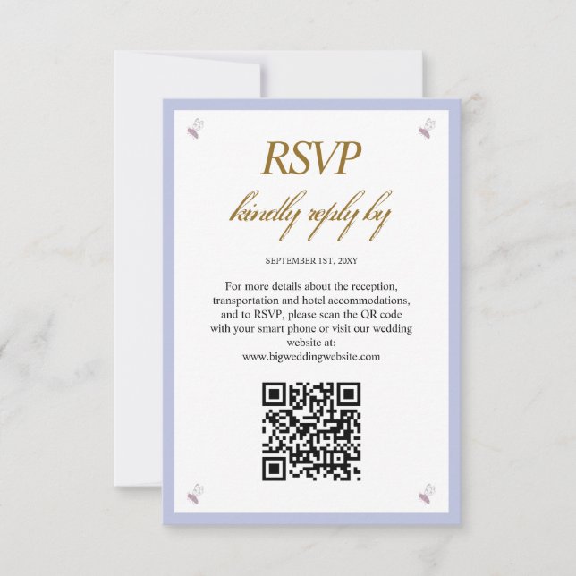 Simple Modern Photo QR Code Wedding Enclosure Card (Front)
