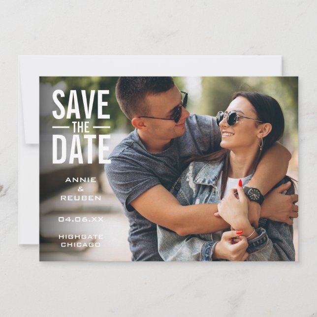 Simple Modern Photo Save The Date (Front)
