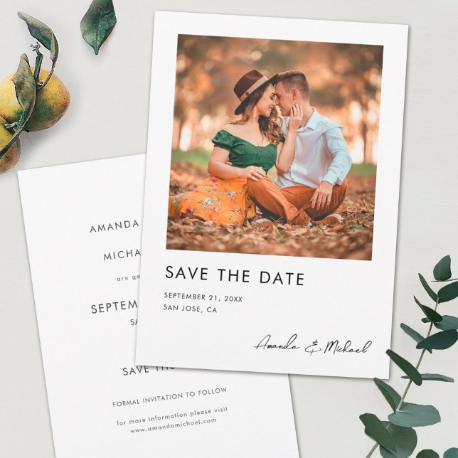 Simple Modern Photo Save the Date Wedding Card (Creator Uploaded)