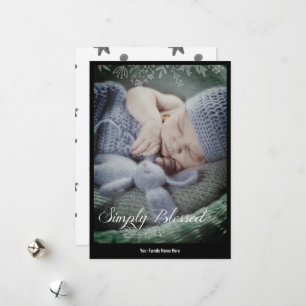 Simple Modern Photo   Simply Blessed Holiday Card